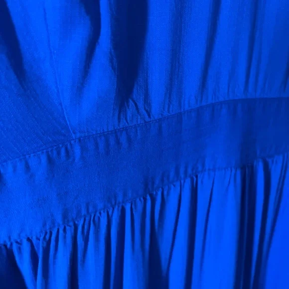 Ann Taylor Factory Vibrant Cobalt Blue Tiered Ruffle Midi Dress Size 14 - Picture 5 of 7